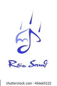 2D abstract rain of music note symbols