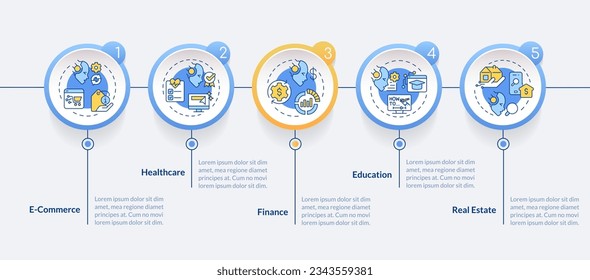 2D AI for SEO vector multicolor infographics template, data visualization with 5 steps, process timeline chart.