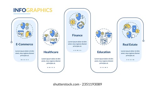 2D AI for SEO vector multicolor infographics template, data visualization with 5 steps, process timeline chart.