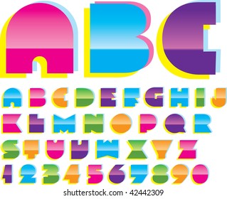 2d alphabet trendy vector design