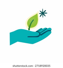 2D mano de cuidado ecológico animado para la campaña de sostenibilidad. Perfecto para videos de conciencia ambiental, marca verde y contenido de acción climática.