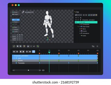 2d Сharacter Animation Software. Interface (ui)