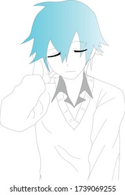 2D Anime - men listening to music