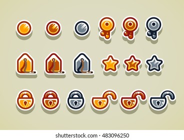 2D arcade items for video game set 2