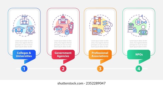2D athletic scholarship vector infographics template with linear icons, data visualization with 4 steps, process timeline chart.