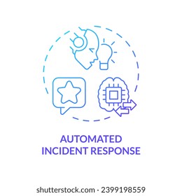 2D automatisiertes Symbol für den Empfindungsverlauf bei Störungen, das AI-ops, einzelne Vektorgrafik, blaue Dünnzeilengrafik darstellt.