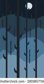 2d background for mobile games.  dark mysterious night, halloween.  creating mobile games.  game background