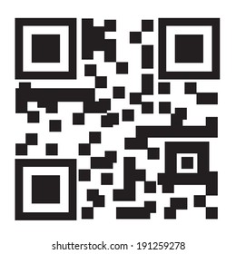 2D barcode on white background, vector illustration