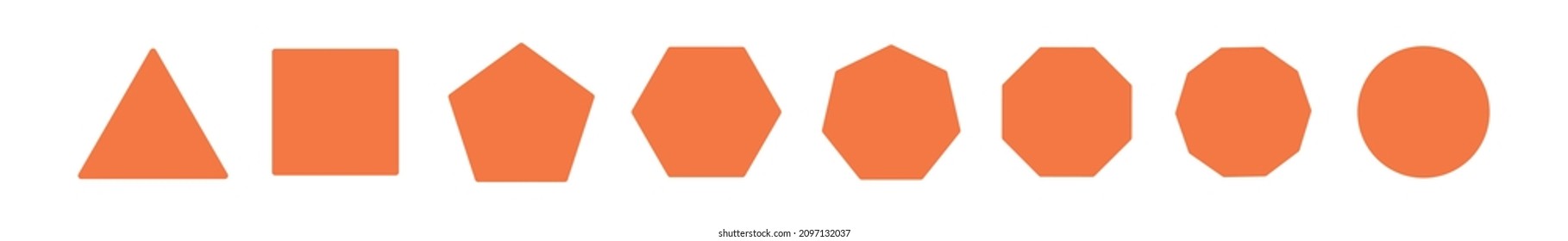 2D basic geometric shapes. Math elements. Vector illustration