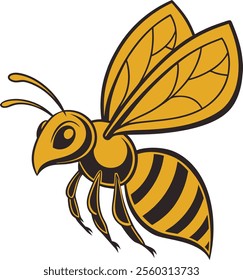 2d bee logo  vector design