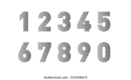 Números de semitono 2D en blanco y negro. Vector EPS10
