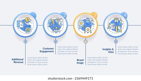 2D C2C vector infographics template with multicolor icons, data visualization with 4 steps, process timeline chart.