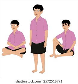 2d cartoon boy character. Indian cute boy ready for animate cc for moral story.