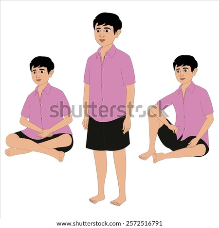 2d cartoon boy character. Indian cute boy ready for animate cc for moral story.