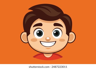 2D cartoon face with animated expression and exaggerated features