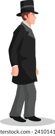 2D Cartoon vector boy character side pose | with suit and cap | isolated vector illustration