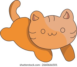 2D cat shape illustration, flat design.