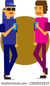 2D Character Drinking Flat Design