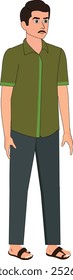 
2d character Indian village man front view character illustration for animation