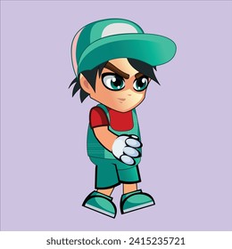 2d character run animation pose 5  vector illustration