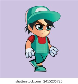 2d character run animation pose 1  vector illustration