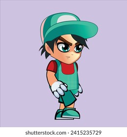 animación de ejecución de caracteres de 2 caracteres representan 4 ilustraciones vectoriales