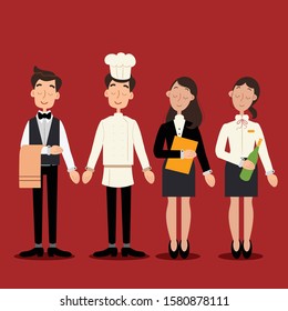 2D characters for Restaurant Staff