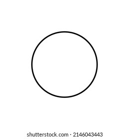 2D Circle Shape In Mathematics. Black Circle Shape Drawing For Kids Isolated On White Background