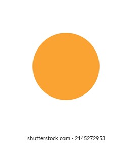 2D Circle Shape In Mathematics. Orange Circle Shape Drawing For Kids Isolated On White Background