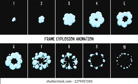 2d Classic Explode And Smoke. Element Explosion Special Effect Fx Animation Frames