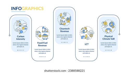 2D climate metrics vector infographics template with simple linear icons, data visualization with 5 steps, process timeline chart.