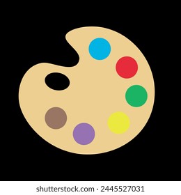 2D Color palette with multicolor paint brush design icon clipart vector illustration