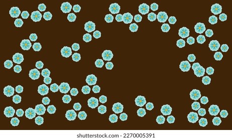 fondo de brote colorido en 2D con flores azules