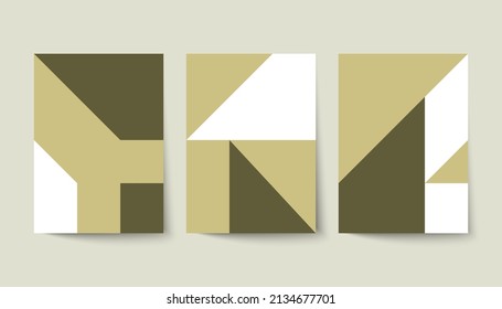 2d cover template for brochure, booklet. Set of backgrounds for the annual report, flyer. Abstract flat geometric pattern