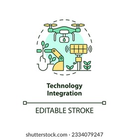2D customizable technology integration icon representing vertical farming and hydroponics concept, isolated vector, thin line illustration.