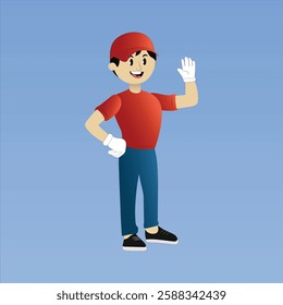 2d delivery man character for commercial use