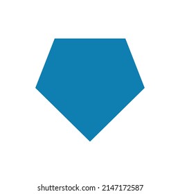 2D diamond shape in mathematics. Blue diamond shape drawing for kids isolated on white background