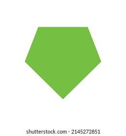 2D diamond shape in mathematics. Green diamond shape drawing for kids isolated on white background