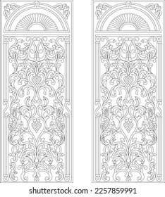 2D Door Line Art Illustration For CNC Router