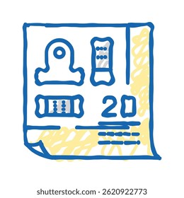 Vector de boceto de icono de doodle de dibujante arquitectónico de dibujo 2D. Diseño 2D de diseño de letrero arquitectónico. Ilustración de símbolo aislado