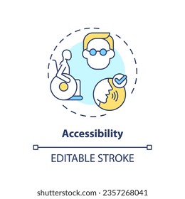 2D editable accessibility thin line icon concept, isolated vector, multicolor illustration representing voice assistant.