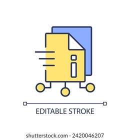 2D editable AI ops engage icon representing AI ops, isolated vector, multicolor thin line illustration.