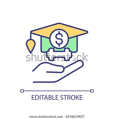 2D editable apply and follow up icon representing athletic scholarship, isolated vector, multicolor thin line illustration.
