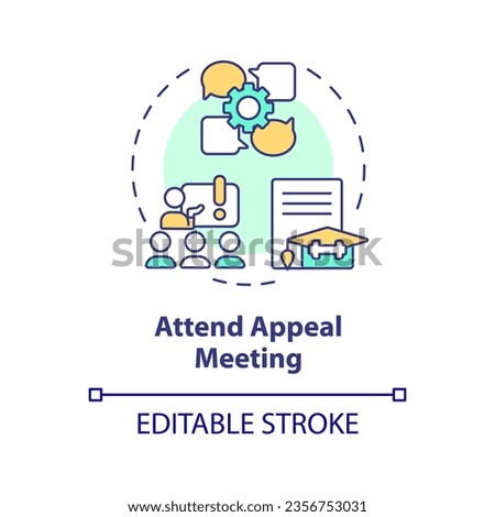 2D editable attend appeal meeting thin line icon concept, isolated vector, multicolor illustration representing athletic scholarship.