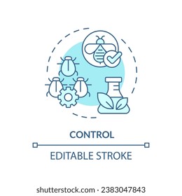 Icono de control azul editable 2D, vector aislado monocromático, ilustración de línea delgada de manejo integrado de plagas.