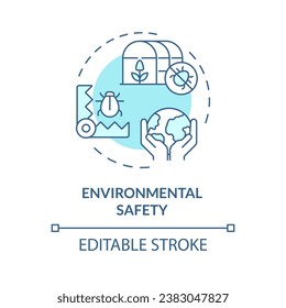 2D editable blue environmental safety icon, monochromatic isolated vector, integrated pest management thin line illustration.