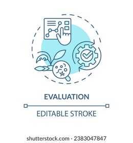 2D editable blue evaluation icon, monochromatic isolated vector, integrated pest management thin line illustration.