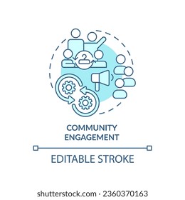 2D editable blue icon community engagement concept, monochromatic isolated vector, sustainable fashion thin line illustration.