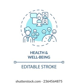 2D editable blue icon health and wellbeing concept, monochromatic isolated vector, MOOC thin line illustration.