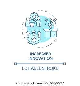 2D editable blue icon increased innovation concept, isolated vector, mindful entrepreneurship thin line illustration.